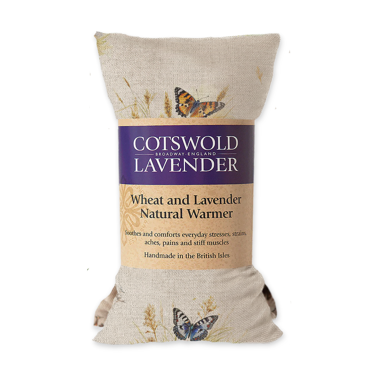 Butterfly Print Lavender and Wheat Linen Warmer