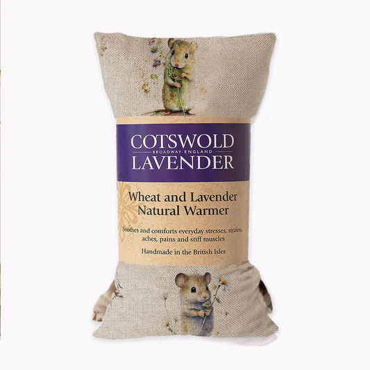 Country Mouse Print Lavender and Wheat Linen Warmer